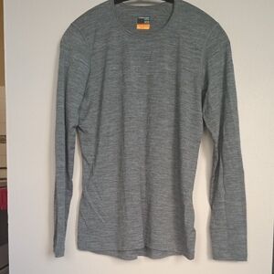 Icebreaker 200 Merino Size L Heather Gray Long Sleeve Tee